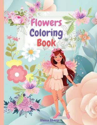 Book cover for Flowers Coloring Book