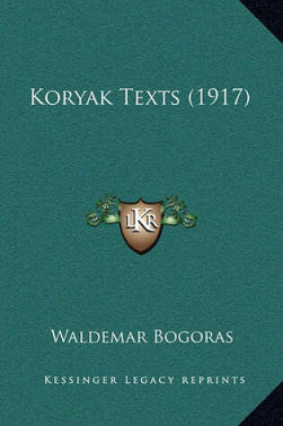 Cover of Koryak Texts (1917)