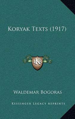 Book cover for Koryak Texts (1917)