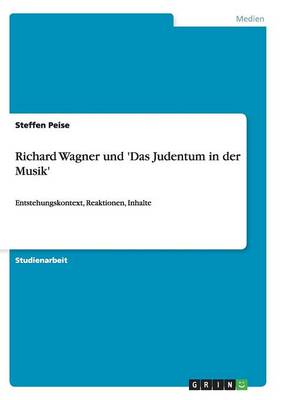 Book cover for Richard Wagner und 'Das Judentum in der Musik'