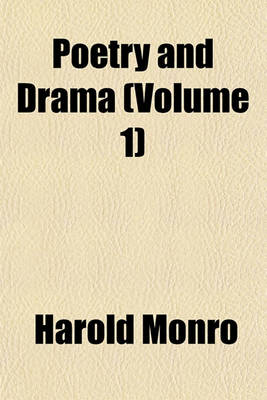 Book cover for Poetry and Drama (Volume 1)