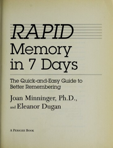 Book cover for Rapid Memory in 7 Days: Excell-Erated Skills