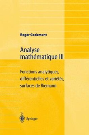 Cover of Analyse Mathematique III