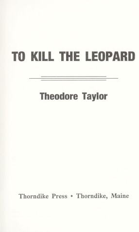 Book cover for To Kill the Leopard