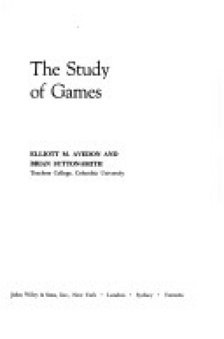 Cover of Study of Games