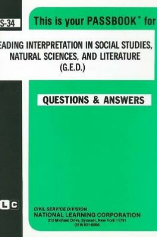 Cover of READING INTERPRETATION IN SOCIAL STUDIES, NATURAL SCIENCES AND LITERATURE