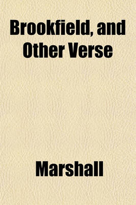 Book cover for Brookfield, and Other Verse