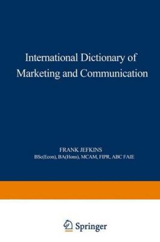 Cover of International Dictionary of Marketing and Communication