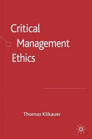 Cover of Critical Management Ethics