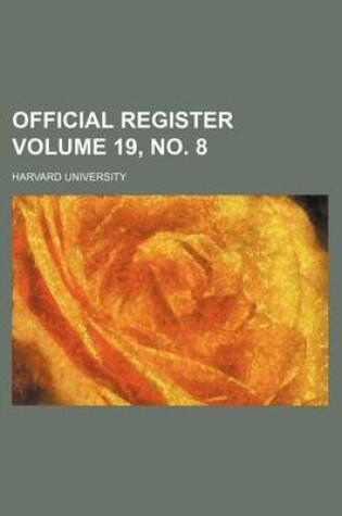 Cover of Official Register Volume 19, No. 8