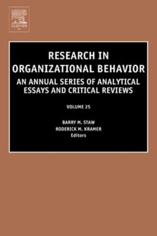 Cover of Research in Organizational Behavior