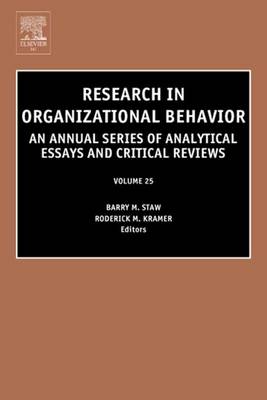 Book cover for Research in Organizational Behavior