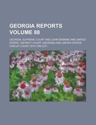 Book cover for Georgia Reports Volume 88