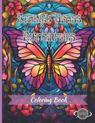 Book cover for Stained Glass Butterflies Coloring Book
