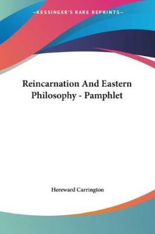 Cover of Reincarnation And Eastern Philosophy - Pamphlet