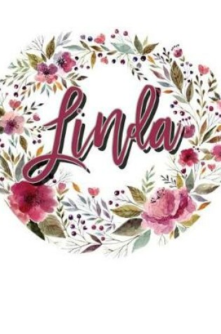 Cover of Linda Floral Wreath Personalized Notebook
