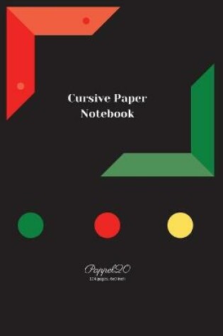 Cover of Cursive Paper Notebook Black Cover 124 pages 6x9-Inches