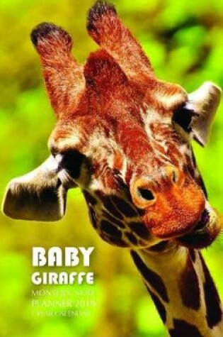 Cover of Baby Giraffe Monthly Note Planner 2019 1 Year Calendar