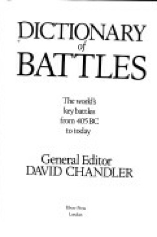 Cover of The Dictionary of Battles