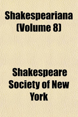 Book cover for Shakespeariana (Volume 8)