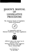 Book cover for Mason's Manual of Legislative Procedure