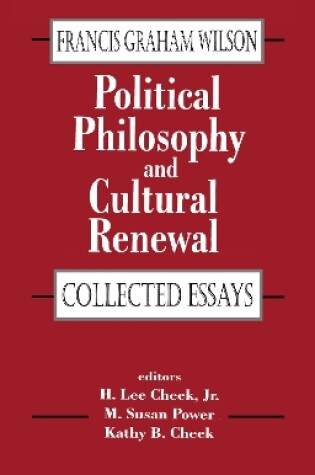 Cover of Political Philosophy and Cultural Renewal