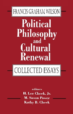 Book cover for Political Philosophy and Cultural Renewal