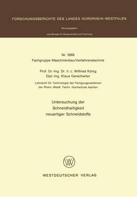 Book cover for Untersuchung Der Schneidhaltigkeit Neuartiger Schneidstoffe