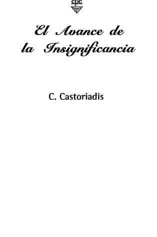 Cover of Avance de La Insignificancia