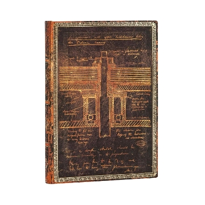 Book cover for Tesla, Sketch of a Turbine (Embellished Manuscripts Collection) Midi Lined Softcover Flexi Journal