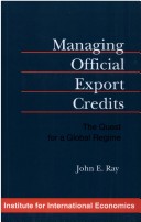 Book cover for Managing Official Export Credits – The Quest for a Global Regime