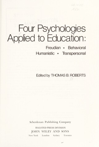 Book cover for Four Psychologies Applied to Education