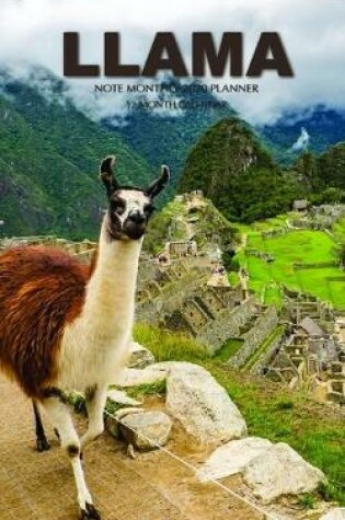 Cover of llama Note Monthly 2020 Planner 12 Month Calendar