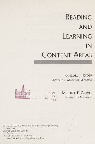 Cover of Reading and Learning in Content Areas