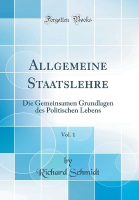 Book cover for Allgemeine Staatslehre, Vol. 1