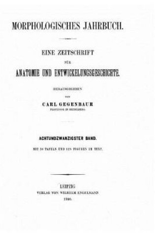 Cover of Morphologisches Jahrbuch