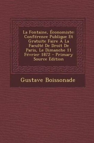 Cover of La Fontaine, Economiste