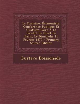 Book cover for La Fontaine, Economiste