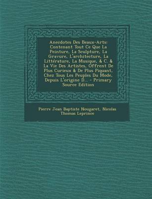 Book cover for Anecdotes Des Beaux-Arts