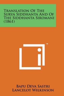 Cover of Translation of the Surya Siddhanta and of the Siddhanta Siromani (1861)