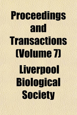 Book cover for Proceedings and Transactions (Volume 7)