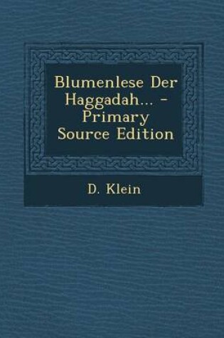 Cover of Blumenlese Der Haggadah...