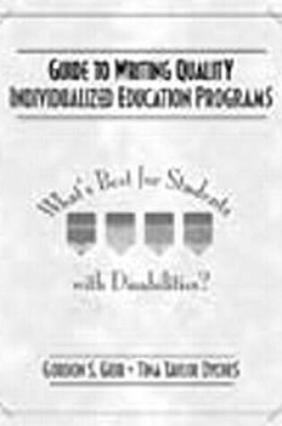 Cover of Guide to Writing Quality Individualized Education Programs