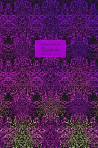 Cover of Square Grid Journal - Graph Paper Notebook - Purple Lace on Black