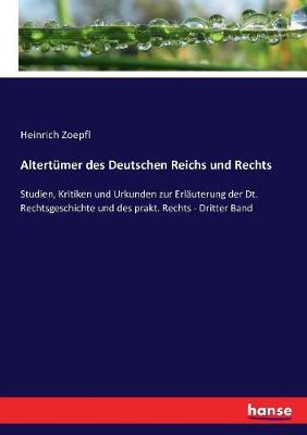 Book cover for Altertumer des Deutschen Reichs und Rechts