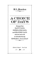 Book cover for A Choice of Days