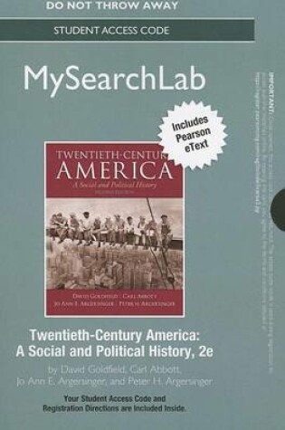 Cover of MyLab Search with Pearson eText -- Standalone Access Card -- for Twentieth-Century America