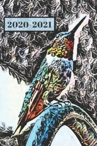 Cover of Black Teal Blue Red & Green Hummingbird Dated Calendar Planner 2 years To-Do Lists, Tasks, Notes Appointments