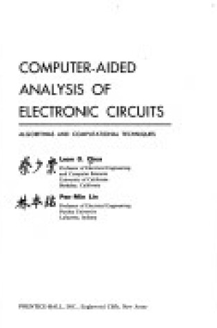 Cover of Computer-Aided Analysis of Electronic Circuits