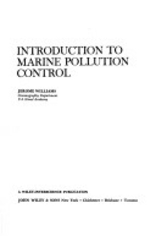 Cover of Introduction to Marine Pollution Control